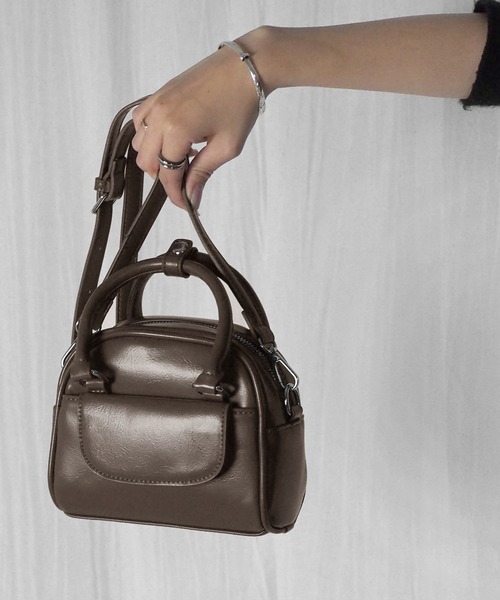 フラップポケットミニボストン（ショルダーバッグ）｜minia（ミニア