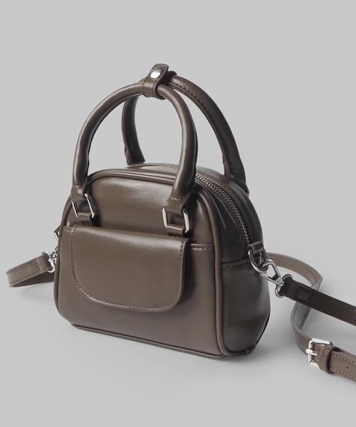 minia(ミニア)の「フラップポケットミニボストン(ショルダーバッグ・レディース・シルバー/ブラウン/アイボリー/ブラック・FREE)」の11枚目の写真