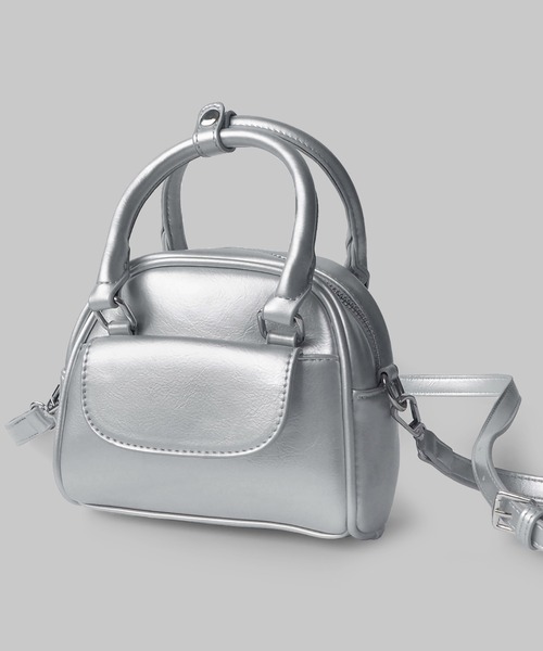 minia(ミニア)の「フラップポケットミニボストン(ショルダーバッグ・レディース・シルバー/ブラウン/アイボリー/ブラック・FREE)」の10枚目の写真