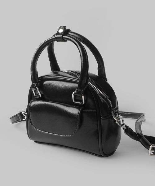 minia(ミニア)の「フラップポケットミニボストン(ショルダーバッグ・レディース・シルバー/ブラウン/アイボリー/ブラック・FREE)」の12枚目の写真