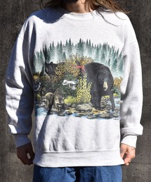 VINTAGE | 【ヴィンテージ古着】90's HABTAT アニマルプリント クルーネックスウェット USA製(スウェット)