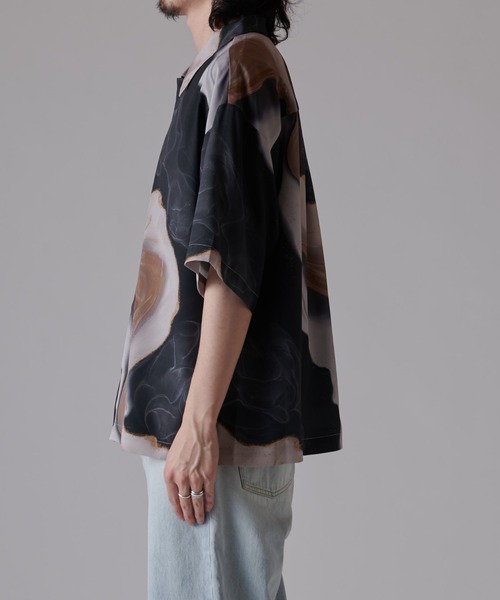 Lui's（ルイス）の「マーブル柄半袖シャツ（シャツ/ブラウス・メンズ・ブラック/ホワイト・S/M）」の12枚目の写真