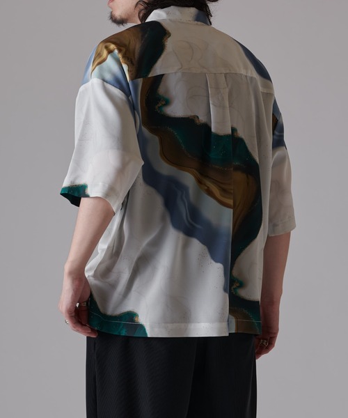 Lui's（ルイス）の「マーブル柄半袖シャツ（シャツ/ブラウス・メンズ・ブラック/ホワイト・S/M）」の5枚目の写真