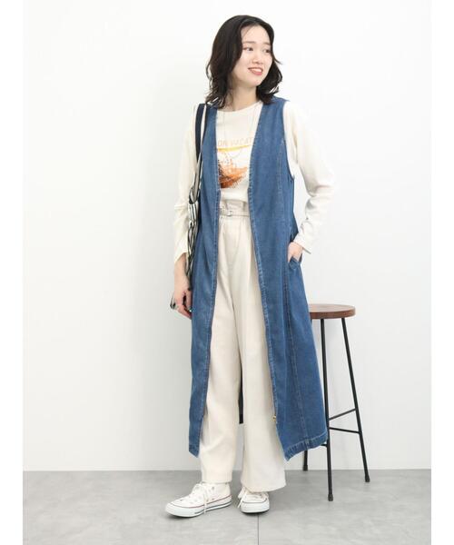 Samansa Mos2 blue(サマンサモスモスブルー)の「【ECO DENIM】マルチwayジャンパースカート(ワンピース・レディース・キナリ/ブルー/ネイビー・F)」の6枚目の写真