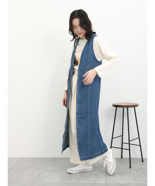 Samansa Mos2 blue(サマンサモスモスブルー)の「【ECO DENIM】マルチwayジャンパースカート(ワンピース・レディース・キナリ/ブルー/ネイビー・F)」の7枚目の写真