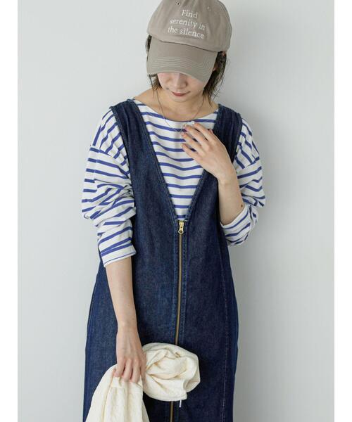 Samansa Mos2 blue(サマンサモスモスブルー)の「【ECO DENIM】マルチwayジャンパースカート(ワンピース・レディース・キナリ/ブルー/ネイビー・F)」の12枚目の写真