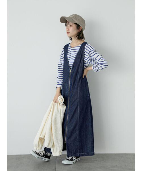 Samansa Mos2 blue(サマンサモスモスブルー)の「【ECO DENIM】マルチwayジャンパースカート(ワンピース・レディース・キナリ/ブルー/ネイビー・F)」の14枚目の写真