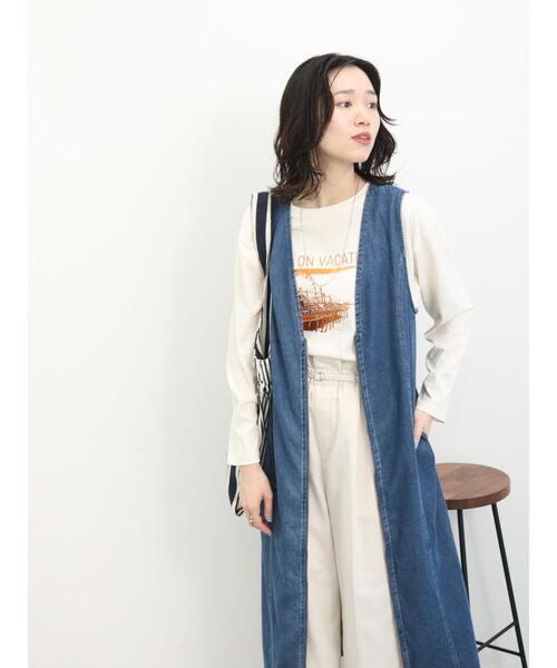 Samansa Mos2 blue(サマンサモスモスブルー)の「【ECO DENIM】マルチwayジャンパースカート(ワンピース・レディース・キナリ/ブルー/ネイビー・F)」の21枚目の写真