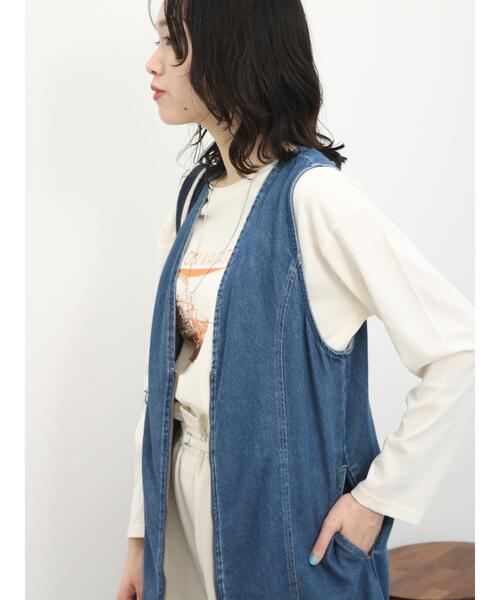 Samansa Mos2 blue(サマンサモスモスブルー)の「【ECO DENIM】マルチwayジャンパースカート(ワンピース・レディース・キナリ/ブルー/ネイビー・F)」の22枚目の写真