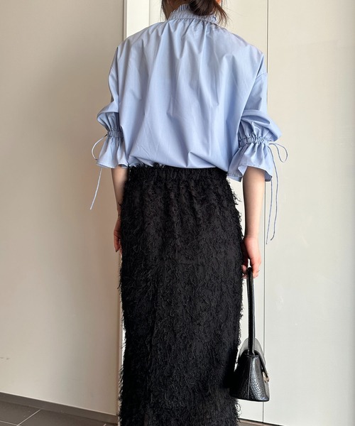 solleim(ソルレム)の「プチフリルリボンブラウス(シャツ/ブラウス・レディース・ブルー/オフホワイト/ブラック/イエロー・M)」の16枚目の写真