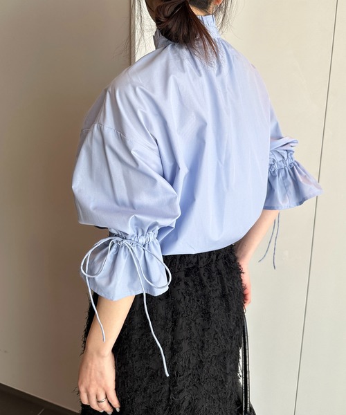 solleim(ソルレム)の「プチフリルリボンブラウス(シャツ/ブラウス・レディース・ブルー/オフホワイト/ブラック/イエロー・M)」の14枚目の写真