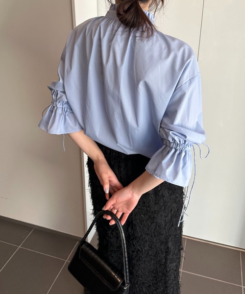 solleim(ソルレム)の「プチフリルリボンブラウス(シャツ/ブラウス・レディース・ブルー/オフホワイト/ブラック/イエロー・M)」の15枚目の写真