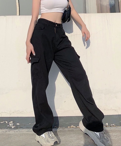 HALEY PESCA(ヘーリーペスカ)の「HALEY PESCA/ハイウエスト カラーデニムカーゴパンツ(デニムパンツ・レディース・ホワイト/その他/ブラック・LARGE/MEDIUM/SMALL)」の8枚目の写真