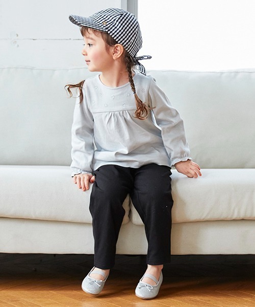 petit main（プティマイン）の「【スマイルシリーズ】テーパードパンツ（チノパンツ・キッズ・オレンジ/オフホワイト/ブルー/ブラック/ライトピンク/ラベンダー・130cm/80ｃｍ/90cm/100cm/120cm/110cm）」の9枚目の写真