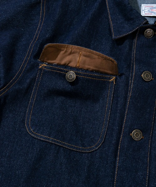 go slow caravan(ゴースローキャラバン)の「Buck HIDE/バックハイド DENIM カバーオール(カバーオール・メンズ・ダークインディゴブルー/ブルー系その他・LARGE/X-LARGE/MEDIUM)」の5枚目の写真