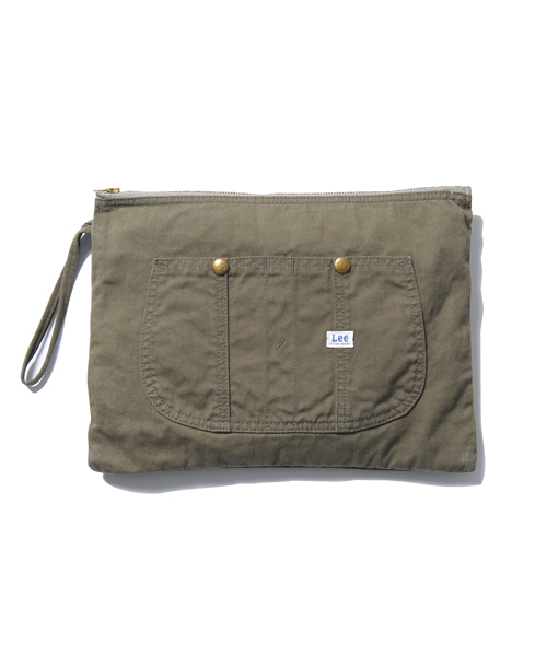 MILKFED.（ミルクフェド）の「【mini10月号掲載】MILKFEDxLee TWILL CLUTCH BAG（クラッチバッグ・レディース・オリーブ/ネイビー・ONESIZE）」の2枚目の写真