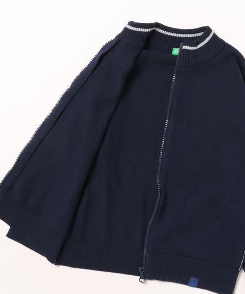 BENETTON (UNITED COLORS OF BENETTON)（ベネトンユナイテッドカラーズオブベネトン）の「キッズコットン100%ジップアップブルゾンB（カーディガン/ボレロ・キッズ・ネイビー・SMALL/MEDIUM/LARGE/X-LARGE）」の3枚目の写真
