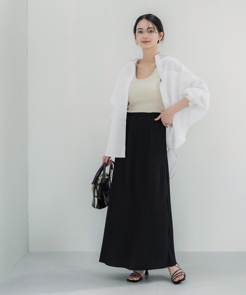 coca(coca)(コカ)の「麻混オーバーサイズシャツ/吸水速乾/接触冷感(シャツ/ブラウス・レディース・グレイッシュベージュ/ブラック/ライトブルー/ホワイト・M/L)」の14枚目の写真