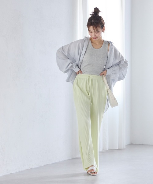 coca(coca)(コカ)の「麻混オーバーサイズシャツ/吸水速乾/接触冷感(シャツ/ブラウス・レディース・グレイッシュベージュ/ブラック/ライトブルー/ホワイト・M/L)」の17枚目の写真