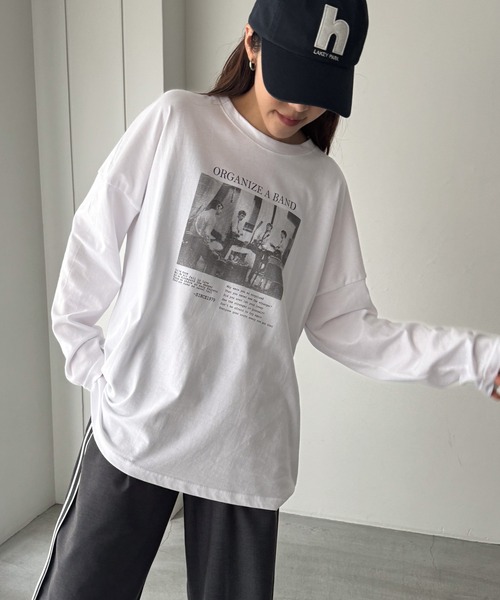 CANAL JEAN（キャナルジーン）の「El mar　転写プリントロンT（Tシャツ/カットソー・レディース・ホワイト・ONE SIZE）」の10枚目の写真