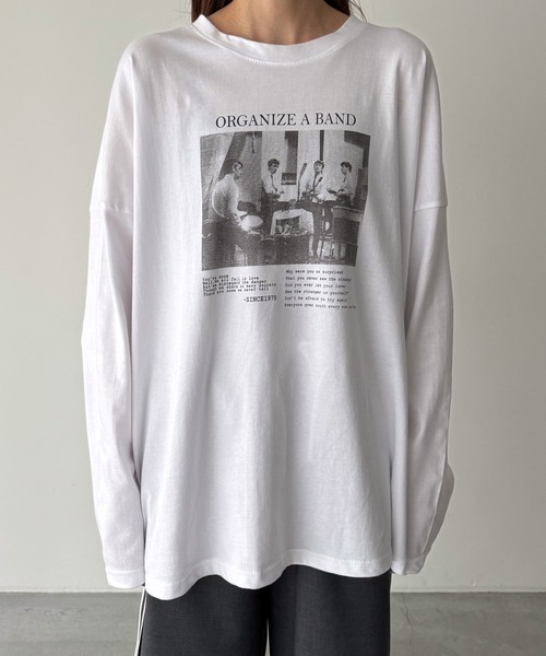 CANAL JEAN（キャナルジーン）の「El mar　転写プリントロンT（Tシャツ/カットソー・レディース・ホワイト・ONE SIZE）」の2枚目の写真