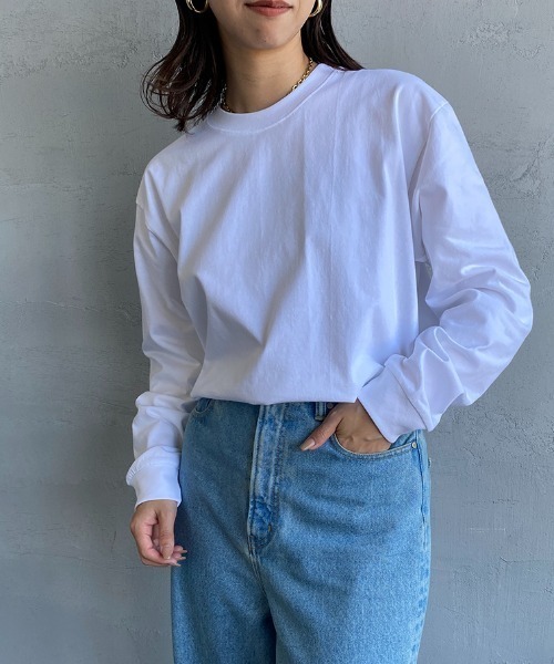 HANES（ヘインズ）の「【WEB限定】[HANES/ヘインズ] BEEFY ロングスリーブパックTシャツ（Tシャツ/カットソー・レディース・ブラック/ホワイト/ダークグレー・L/M/S/XL）」の9枚目の写真
