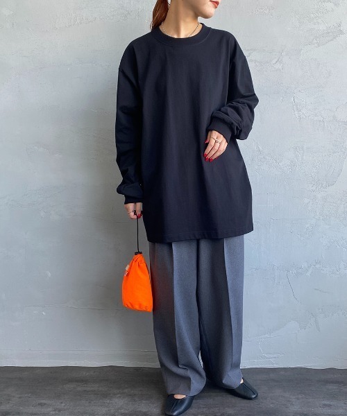 HANES（ヘインズ）の「【WEB限定】[HANES/ヘインズ] BEEFY ロングスリーブパックTシャツ（Tシャツ/カットソー・レディース・ブラック/ホワイト/ダークグレー・L/M/S/XL）」の7枚目の写真