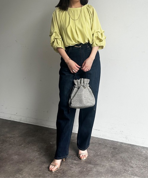 Chez toi(シェトワ)の「雑材巾着2WAYショルダー(ショルダーバッグ・レディース・ブラック/モカ/ベージュ・FREE)」の11枚目の写真