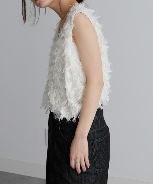 RANAN（ラナン）の「カットジャカードブラウス（シャツ/ブラウス・レディース・ブラック/ホワイト・LL/L/M）」の7枚目の写真