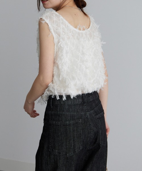 RANAN（ラナン）の「カットジャカードブラウス（シャツ/ブラウス・レディース・ブラック/ホワイト・LL/L/M）」の10枚目の写真