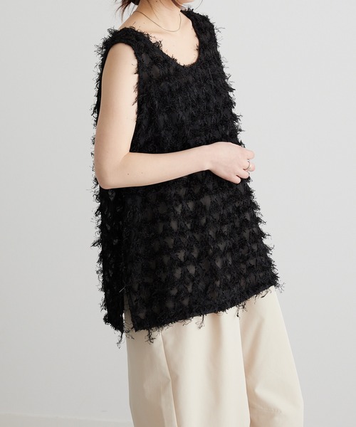 RANAN（ラナン）の「カットジャカードブラウス（シャツ/ブラウス・レディース・ブラック/ホワイト・LL/L/M）」の15枚目の写真