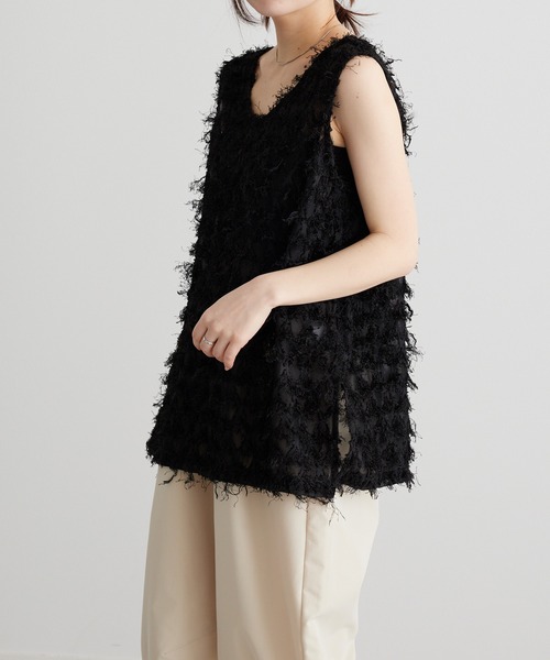 RANAN（ラナン）の「カットジャカードブラウス（シャツ/ブラウス・レディース・ブラック/ホワイト・LL/L/M）」の16枚目の写真