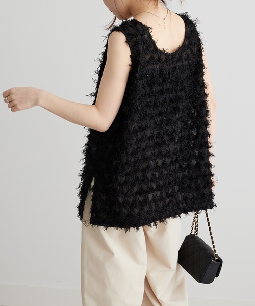 RANAN（ラナン）の「カットジャカードブラウス（シャツ/ブラウス・レディース・ブラック/ホワイト・LL/L/M）」の18枚目の写真