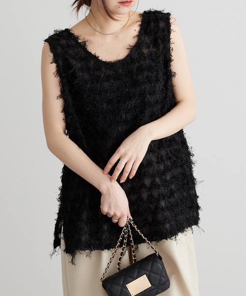 RANAN（ラナン）の「カットジャカードブラウス（シャツ/ブラウス・レディース・ブラック/ホワイト・LL/L/M）」の20枚目の写真