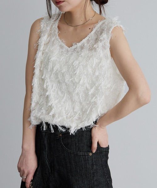 RANAN（ラナン）の「カットジャカードブラウス（シャツ/ブラウス・レディース・ブラック/ホワイト・LL/L/M）」の19枚目の写真