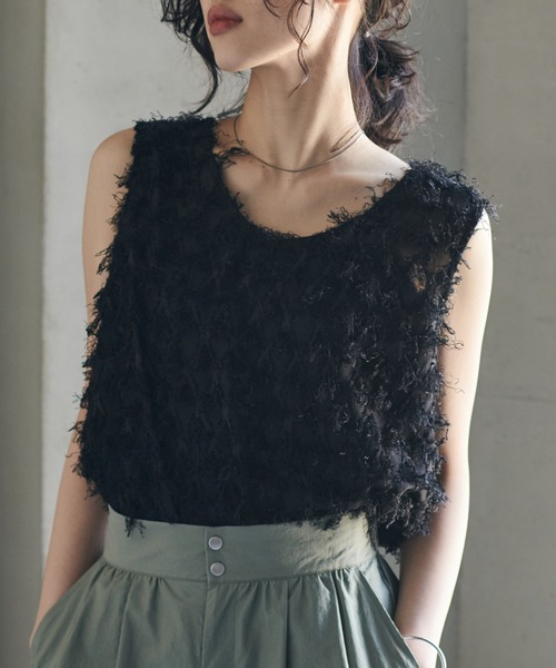 RANAN（ラナン）の「カットジャカードブラウス（シャツ/ブラウス・レディース・ブラック/ホワイト・LL/L/M）」の21枚目の写真