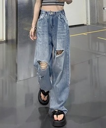 ダメージジーンズ レディースデニムパンツ