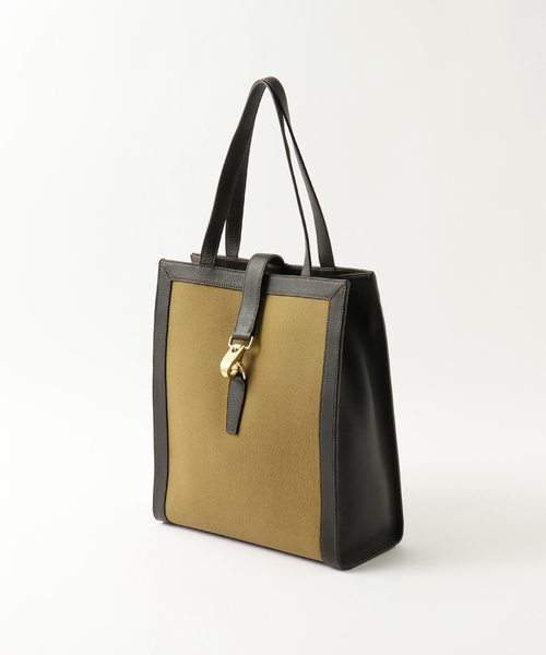 EDIFICE(エディフィス)の「【S.MANO / エス マーノ】CANVAS VERTICAL TOTE(トートバッグ・メンズ・ブラック/ブラウン・FREE)」の2枚目の写真