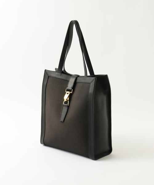 EDIFICE(エディフィス)の「【S.MANO / エス マーノ】CANVAS VERTICAL TOTE(トートバッグ・メンズ・ブラック/ブラウン・FREE)」の1枚目の写真