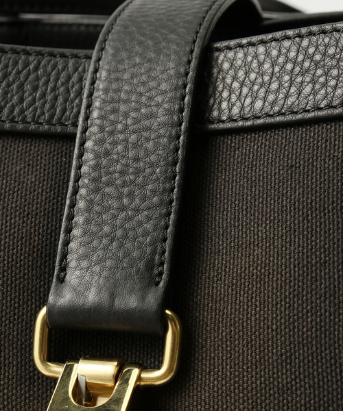 EDIFICE(エディフィス)の「【S.MANO / エス マーノ】CANVAS VERTICAL TOTE(トートバッグ・メンズ・ブラック/ブラウン・FREE)」の4枚目の写真