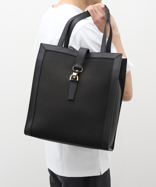 EDIFICE(エディフィス)の「【S.MANO / エス マーノ】CANVAS VERTICAL TOTE(トートバッグ・メンズ・ブラック/ブラウン・FREE)」の7枚目の写真