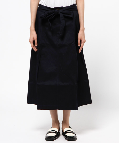 CIAOPANIC（チャオパニック）の「【Ciaopanic】　ツイル前リボンSK（スカート・レディース・ベージュ/ネイビー・FREE）」の6枚目の写真