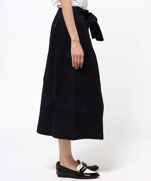 CIAOPANIC（チャオパニック）の「【Ciaopanic】　ツイル前リボンSK（スカート・レディース・ベージュ/ネイビー・FREE）」の7枚目の写真