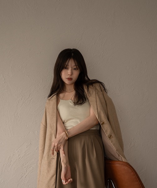 mideal(マイディール)の「logo plate camisole / ロゴプレートキャミソール(キャミソール・レディース・アイボリー/杢グレー/グリーン/ピンク・FREE)」の20枚目の写真