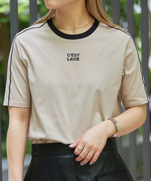 Firsthand（ファーストハンド）の「Firsthand/ファーストハンド オーガニックコットンコンパクトラインTシャツ（Tシャツ/カットソー・レディース・ネイビー/ホワイト/ピンク/ベージュ・FREE）」の3枚目の写真