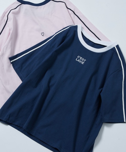 Firsthand（ファーストハンド）の「Firsthand/ファーストハンド オーガニックコットンコンパクトラインTシャツ（Tシャツ/カットソー・レディース・ネイビー/ホワイト/ピンク/ベージュ・FREE）」の4枚目の写真