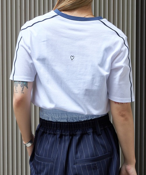 Firsthand（ファーストハンド）の「Firsthand/ファーストハンド オーガニックコットンコンパクトラインTシャツ（Tシャツ/カットソー・レディース・ネイビー/ホワイト/ピンク/ベージュ・FREE）」の2枚目の写真