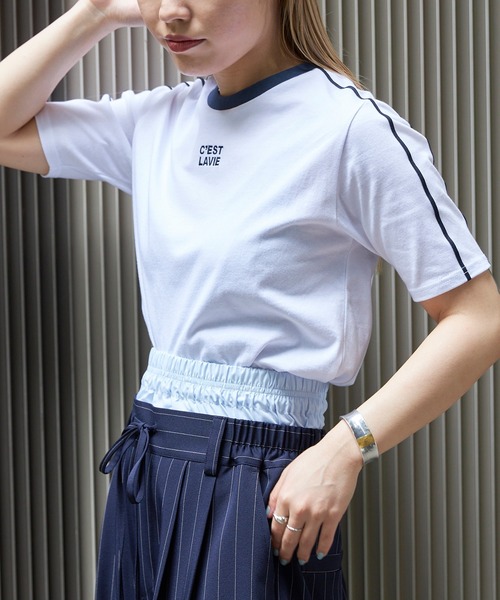 Firsthand（ファーストハンド）の「Firsthand/ファーストハンド オーガニックコットンコンパクトラインTシャツ（Tシャツ/カットソー・レディース・ネイビー/ホワイト/ピンク/ベージュ・FREE）」の10枚目の写真