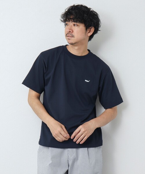 NOLLEY’S（ノーリーズ）の「《吸水速乾・UVカット》クジラ刺しゅう クルーネックTシャツ（Tシャツ/カットソー・メンズ・グレイッシュベージュ/チャコールグレー/ホワイト/ネイビー・L/M/XL/S）」の7枚目の写真