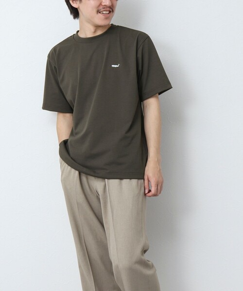 NOLLEY’S（ノーリーズ）の「《吸水速乾・UVカット》クジラ刺しゅう クルーネックTシャツ（Tシャツ/カットソー・メンズ・グレイッシュベージュ/チャコールグレー/ホワイト/ネイビー・L/M/XL/S）」の16枚目の写真